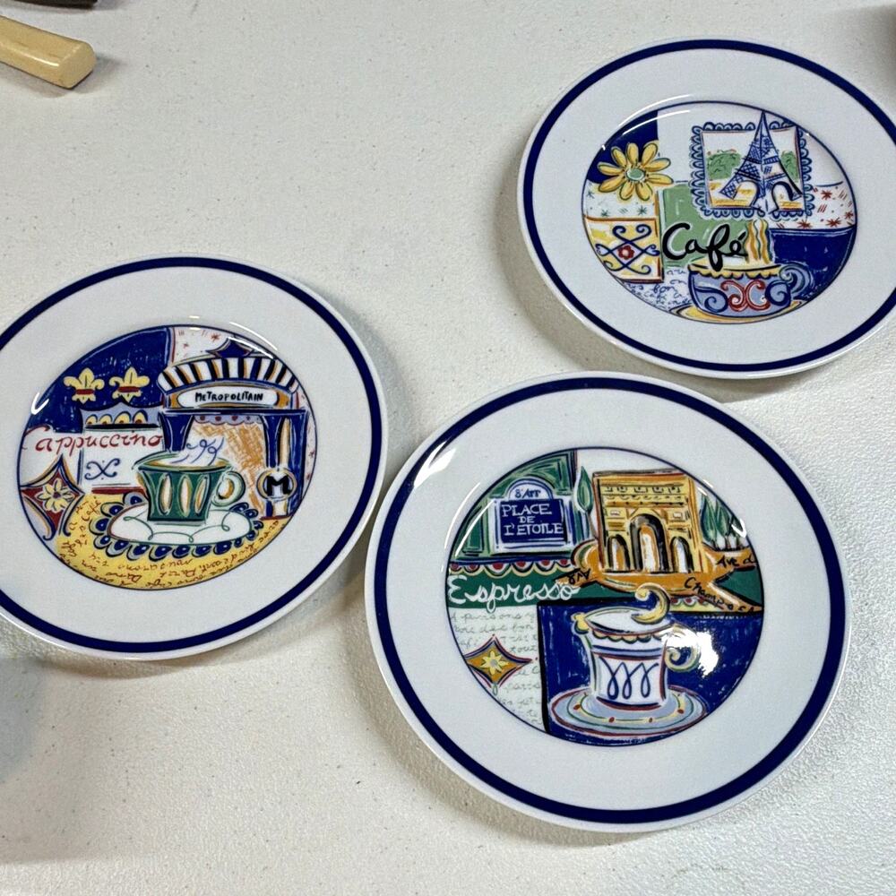 Williams-Sonoma Parisian Café Dinner Plate Set 3pc 8in French Kitchen Decor
